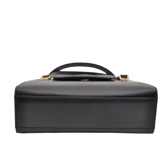 Gucci black leather top handle Kelly bag with blue lapis - Picture 3 of 16